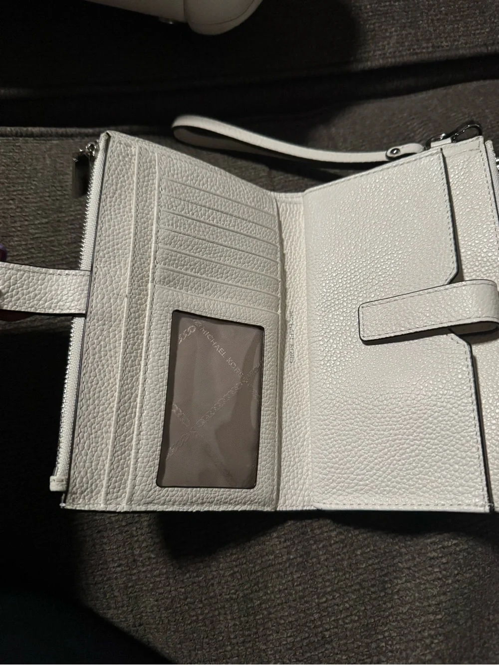Michael Kors Ivory Pebbled Leather Shoulder Hobo with Wristlet